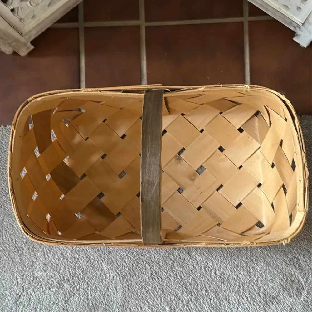 Woven Tan and Brown Basket